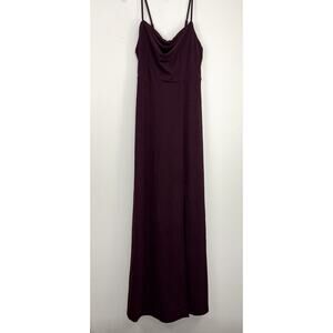 Birdy Grey Formal Ash Gown Dress Womens Medium Burgundy Red Sleeveless Cowl Neck